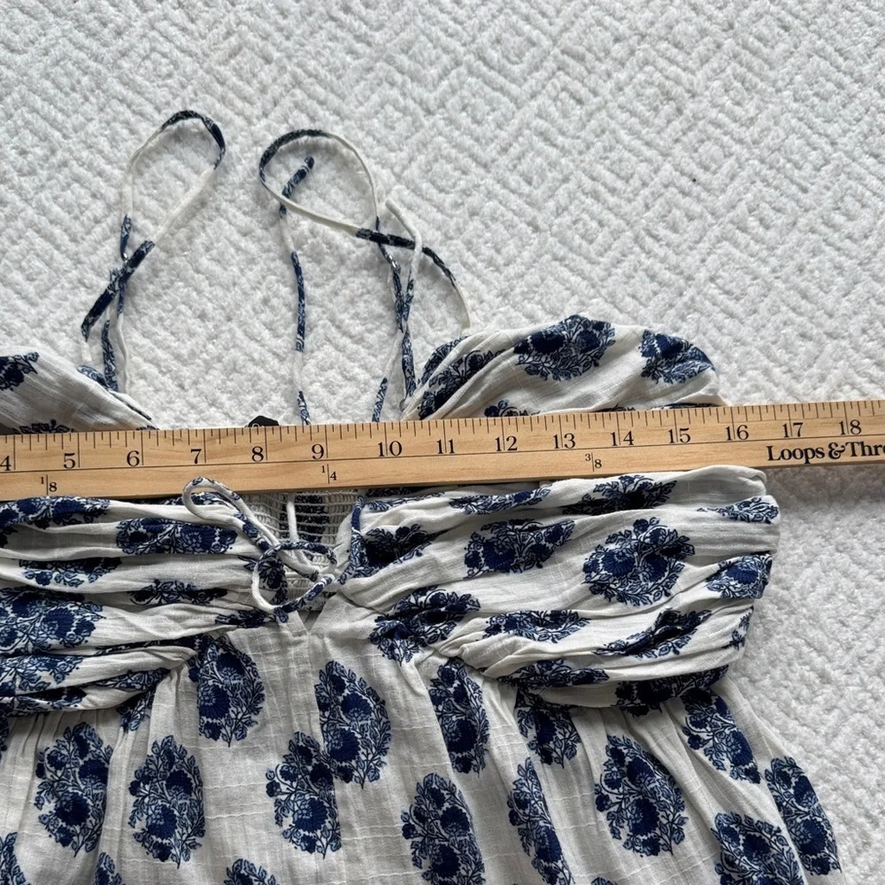 J Crew Gathered Lurex® gauze camisole in gathered floral block print Sz 6